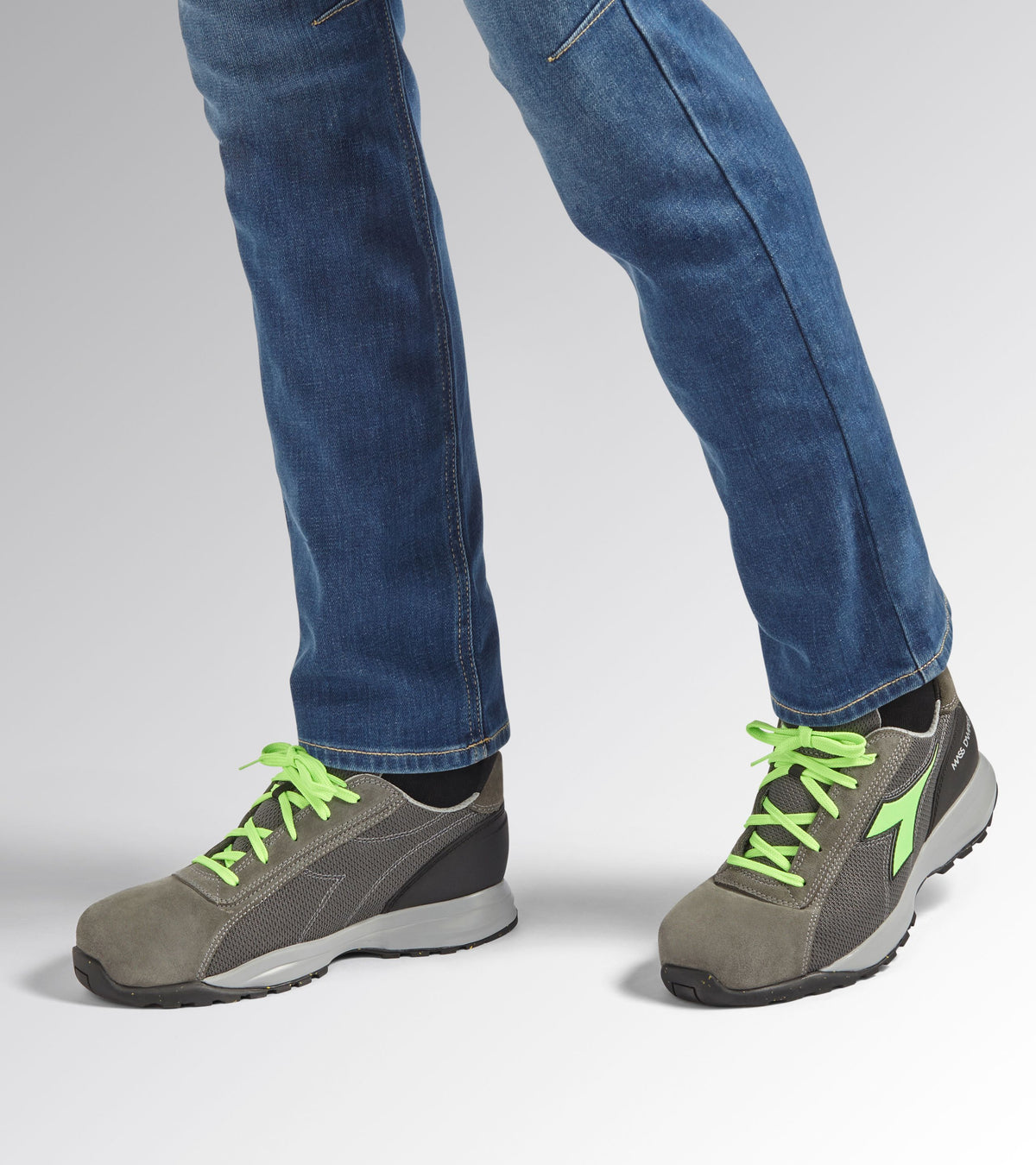 Diadora Glove MDS Text Low S1PS grigio carbone/verde fluo